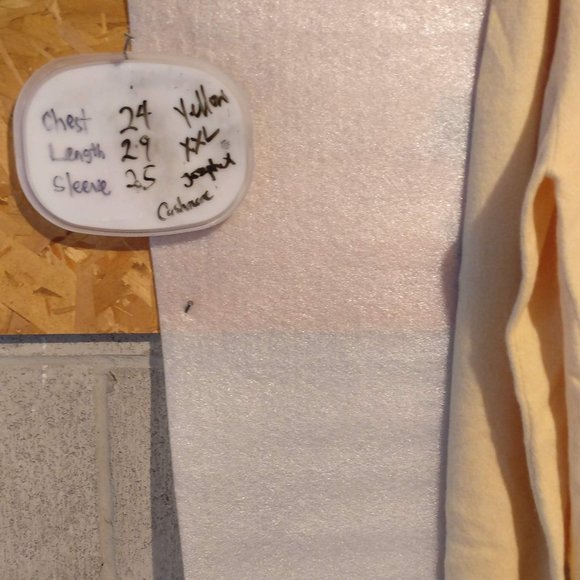 Sweetcorn Yellow Sweater, Pure Cashmere, 100% CASHMERE Ribbed Knit Sweater XXL - Picture 7 of 9